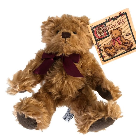 Russ Berrie "Gregory" Bear Created by Carol-Lynn Rossel Waugh Fuzzy Tan 7" - Picture 1 of 10